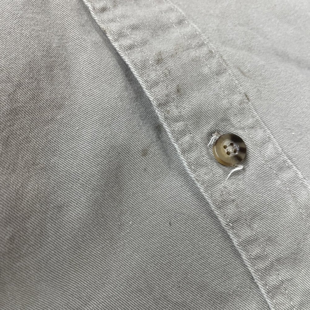 Wrangler Riggs Workwear Button Down Shirt Mens Lg Button Up Pocket Taupe Khaki - Picture 11 of 11